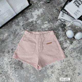 Quần sort jean nữ ngắn túi phối logo - Như Ý Boutique