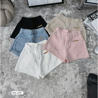 Quần sort jean nữ ngắn túi phối logo - Như Ý Boutique