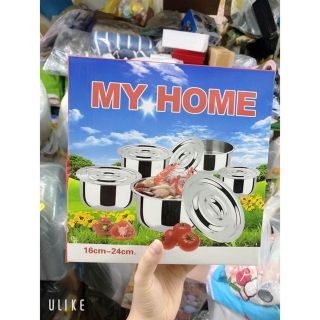 Bộ 5 nồi inox My Home không quai giá sỉ hcm - giá buôn sỉ