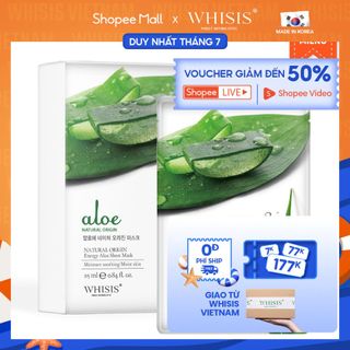 Combo 10 Mặt Nạ Lô Hội WHISIS Nature Origin Energy Aloe Sheet Mask Cấp Ẩm Cho Da 25ml/miếng