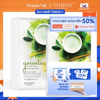 Combo 10 Mặt Nạ Trà Xanh WHISIS Nature Origin Energy Green Tea Sheet Mask Giảm Mụn, Kiểm Soát Bã Nhờn 25ml/miếng