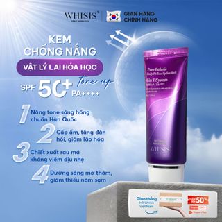 Kem Chống Nắng Dưỡng Trắng Kiềm Dầu Nâng Tone WHISIS Pure Esthetic Daily Fit Tone Up Sun Block SPF50+/PA++++ 50g