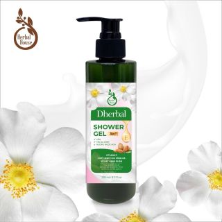 Dherbal 4in1 Thảo Dược Tắm Gọi Xả Tẩy Da Chết Nước Hoa Dành Cho Nữ Chai 250ml