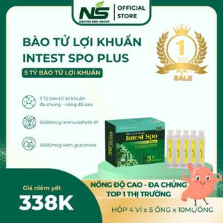 Bào tử lợi khuẩn Intest Spo Plus bổ sung 5 tỷ bào tử lợi khuẩn cho đường ruột - Hộp 20 ống 10ml