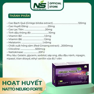 Hoạt huyết NATTO NEURO FORTE NSG (Hộp 6 vỉ x 10 viên nang mềm)