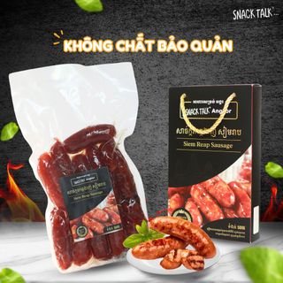 Lạp xưởng bò Siêm Riệp Campuchia Tung Lò Mò 98% thịt bò tươi trong dẻo ngoài dòn tết nhâm nhi 500gr
