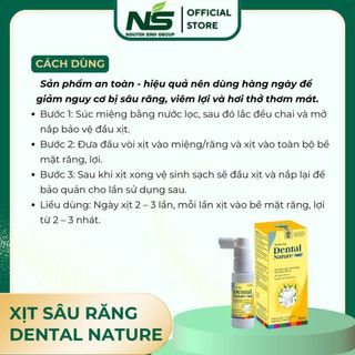 Xịt sâu răng Dental Nature NSG Ngăn ngừa và làm giảm triệu chứng sâu răng
