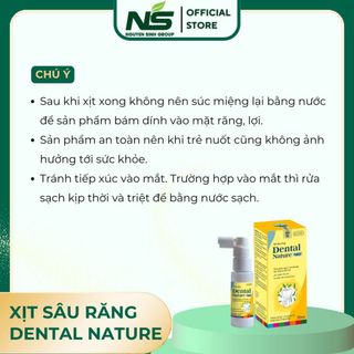 Xịt sâu răng Dental Nature NSG Ngăn ngừa và làm giảm triệu chứng sâu răng