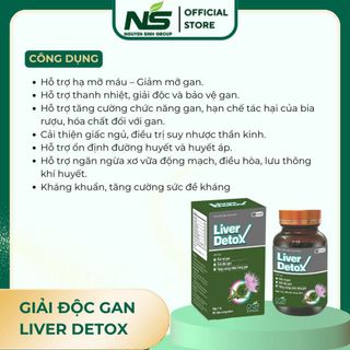 Viên uống giải độc gan Liver Detox bảo vệ và tăng cường chức năng gan - Hộp 60 viên nang mềm