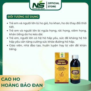 Cao ho Hoàng Bảo Đan hỗ trợ long đờm bổ phế giảm ho loãng dịch nhày đường hô hấp tốt cho cơ thể