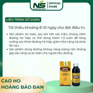 Cao ho Hoàng Bảo Đan hỗ trợ long đờm bổ phế giảm ho loãng dịch nhày đường hô hấp tốt cho cơ thể