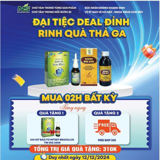 Xịt bào tử lợi khuẩn Intest Bacillus NSG hỗ trợ các vấn đề hô hấp - Hộp 1 chai x 30ml (quà tặng)