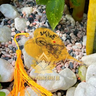 Lá Bồ Đề Quan Âm Bồ Tát Dát Vàng Bình An May Mắn - Hàng Loại Cao Cấp