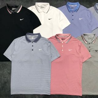 Áo thun nam có cổ cotton kẻ sọc phối túi cao cấp