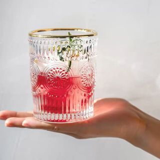 BỘ 6 LY THỦY TINH HOẠ TIẾT MẶT TRỜI VIỀN VÀNG