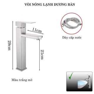 Vòi lavabo nóng lạnh kiểu vuông bằng inox 304 thiết kế thanh lịch, nước chảy êm ái mã V30M