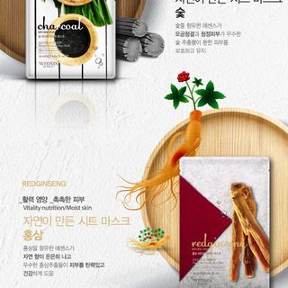 Combo 10 Mặt Nạ Than Hoạt Tính WHISIS Nature Origin Energy Charcoal Sheet Mask Làm Sạch Sâu, Cấp Ẩm Cho Da 25ml/miếng
