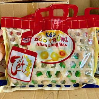 Kẹo Dẻo Trứng Nhân Lòng Đào (Thùng 50 Túi)