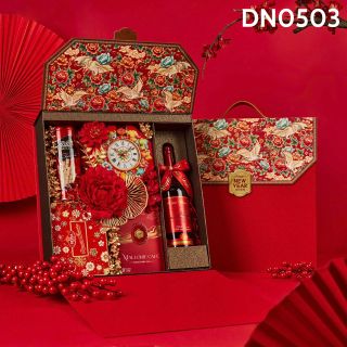 Hộp Quà Tết Giá Rẻ Cho Doanh Nghiệp 5 Món Màu Đỏ Sang Trọng