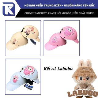 Nón bảo hiểm lưỡi trai - Nón kết A2 Labubu, Loopy, Kuromi có khoét lỗ sau cột tóc cao cấp , mũ bảo hiểm Labubu form lưỡi trai ôm đầu cho nữ