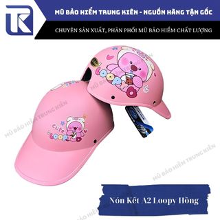 Nón bảo hiểm lưỡi trai - Nón kết A2 Labubu, Loopy, Kuromi có khoét lỗ sau cột tóc cao cấp , mũ bảo hiểm Labubu form lưỡi trai ôm đầu cho nữ