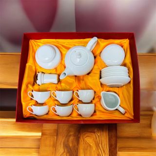 Bộ ấm trà và set phụ kiện đầy đủ gốm sứ Bát Tràng Duy Anh