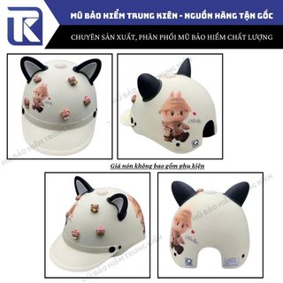 Nón bảo hiểm khoét lỗ - Nón kết Sơn Tùng tem hình Labubu, Capybara. Mũ bảo hiểm kết cứng, mỏ dài , Có đủ kiểm định an toàn ATGT