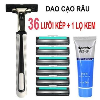 Bộ Cạo Râu Kèm 36 Lưỡi Kép Và 1 Kem Cạo Râu