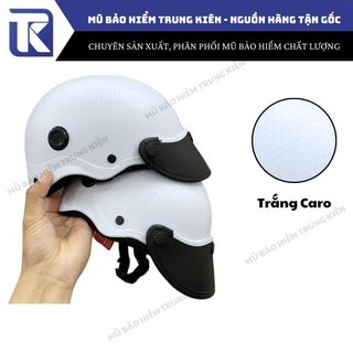Nón bảo hiểm nửa đầu caro loại 1 chính hãng Long Thanh bảo hành 12 tháng , mũ bảo hiểm nửa đầu cao cấp vân caro nổi