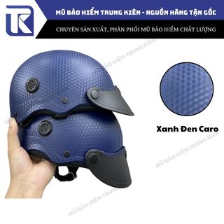 Nón bảo hiểm nửa đầu caro loại 1 chính hãng Long Thanh bảo hành 12 tháng , mũ bảo hiểm nửa đầu cao cấp vân caro nổi
