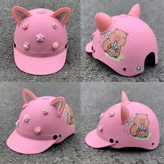 Nón bảo hiểm khoét lỗ hình Labubu, Capybara Chính hãng Lota, Mũ bảo hiểm kết cứng, mỏ dài , Có đủ kiểm định an toàn