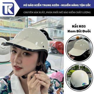 Nón bảo hiểm, Nón kết gù K03 khoét đuôi, bít đuôi thời trang cao cấp,dành cho nam và nữ chống ố vàng, đặt chuẩn ATGT giá sỉ - giá bán buôn