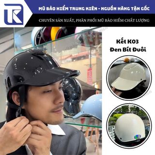 Nón bảo hiểm, Nón kết gù K03 khoét đuôi, bít đuôi thời trang cao cấp,dành cho nam và nữ chống ố vàng, đặt chuẩn ATGT giá sỉ - giá bán buôn