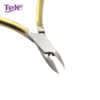 Kềm Cắt Da Thép, Mạ Vàng - Đầu Vuông, Ốc Ngược, 1 Lưỡi Gà - TekNails D-09V Chuyên Nghiệp Cao Cấp
