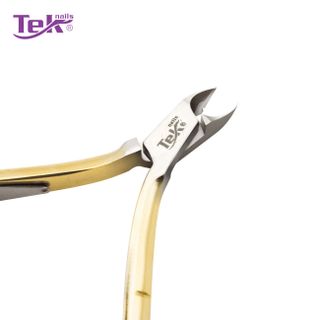 Kềm Cắt Da Thép, Mạ Vàng - Đầu Vuông, Ốc Ngược, 1 Lưỡi Gà - TekNails D-09V Chuyên Nghiệp Cao Cấp
