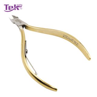 Kềm Cắt Da Thép, Mạ Vàng - Đầu Vuông, Ốc Ngược, 1 Lưỡi Gà - TekNails D-09V Chuyên Nghiệp Cao Cấp