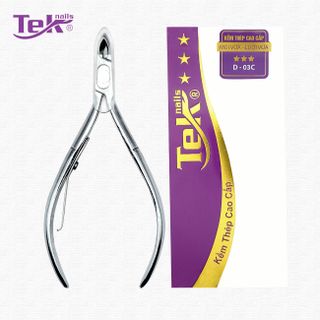 Kềm Cắt Da Thép, Mạ Chrome - Đầu Vuông, Ốc Xuôi, Không Lưỡi Gà - TekNails D-03C Chuyên Nghiệp Cao Cấp
