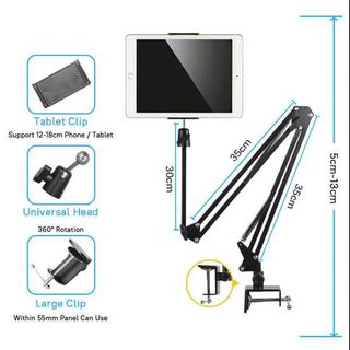 GIÁ ĐỠ KẸP IPAD ĐẦU GIƯỜNG 3 KHÚC