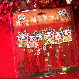 Dây Treo Trang Trí Tết 2024 Hình Rồng, Thần Tài Chibi, Mèo Thần Tài Dễ Thương Mang May Mắn, Tài Lộc ( set 6 )