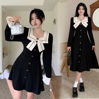Đầm phối nơ cổ thời trang bigsize