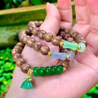 Vòng đơn trầm hương mix đá