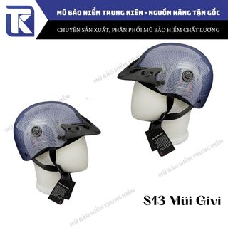 Nón bảo hiểm nửa đầu nhúng carbon thể thao (mỏ givi) cao cấp, sơn phủ 4k nano chống trày kiểm định
