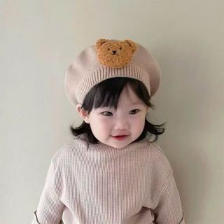 Mũ nồi cho bé Ấm áp Mũ công chúa dệt kim Phim hoạt hình Gấu