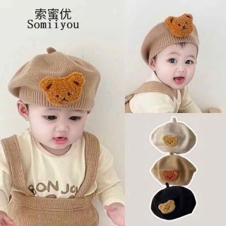 Mũ nồi cho bé Ấm áp Mũ công chúa dệt kim Phim hoạt hình Gấu