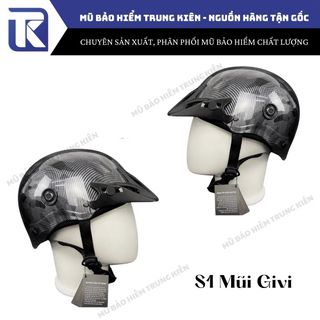 Nón bảo hiểm nửa đầu nhúng carbon thể thao (mỏ givi) cao cấp, sơn phủ 4k nano chống trày kiểm định