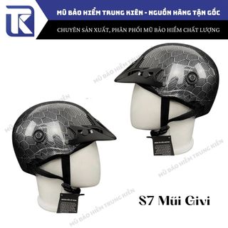 Nón bảo hiểm nửa đầu nhúng carbon thể thao (mỏ givi) cao cấp, sơn phủ 4k nano chống trày kiểm định