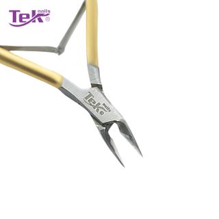 Kềm Cắt Da Khóe Inox, Mạ Vàng - Đầu vuông, 2 Lưỡi Gà - TekNails DK-02VZ Chuyên Nghiệp Cao Cấp