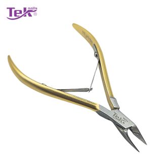Kềm Cắt Da Khóe Inox, Mạ Vàng - Đầu vuông, 2 Lưỡi Gà - TekNails DK-02VZ Chuyên Nghiệp Cao Cấp