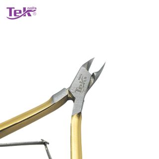 Kềm Cắt Da Khóe Inox, Mạ Vàng - Đầu vuông, 2 Lưỡi Gà - TekNails DK-02VZ Chuyên Nghiệp Cao Cấp