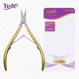 Kềm Cắt Da Khóe Inox, Mạ Vàng - Đầu vuông, 2 Lưỡi Gà - TekNails DK-02VZ Chuyên Nghiệp Cao Cấp